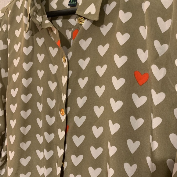 Heart Silk Button Down - Picture 2 of 3